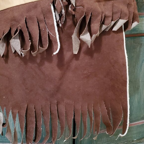 Child's Indian Halloween Costume Handmade Dress-Up Top, Loin Cloth, Ankle Fringe - Picture 3 of 15